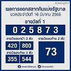 ลอตเตอรี่ 16 มีนาคม 2566